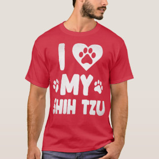 Ik hou van mijn Shih Tzu Pet Hondenliefhebber T-shirt
