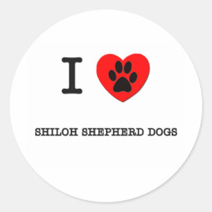 IK HOU VAN MIJN SHILOH SHEPHERD DOGS RONDE STICKER