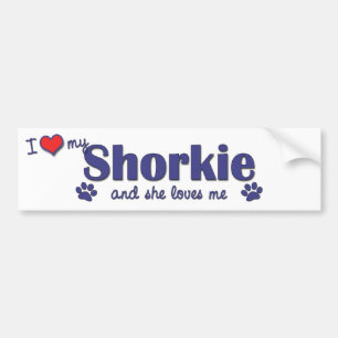 Ik hou van mijn Shorkie (Vrouw Dog) Bumpersticker
