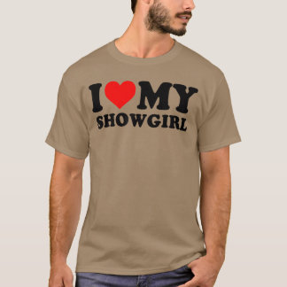 Ik hou van mijn showgirl Rode Hart retro retro T-shirt