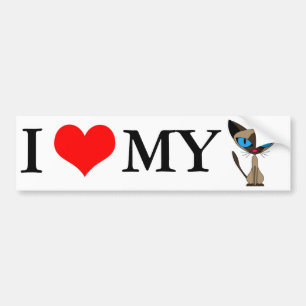Ik hou van mijn Siamese Cat Bumpersticker