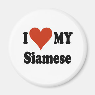 Ik hou van mijn Siamese kat merchandise Magneet