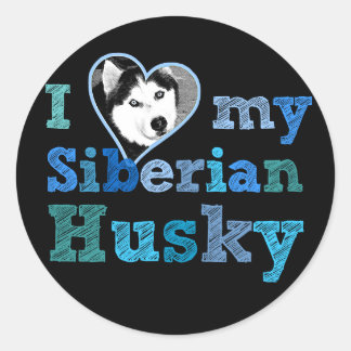 Ik hou van mijn Siberian Husky Large Sticker