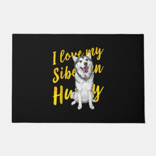 Ik hou van mijn Siberian Husky   Sneeuwkraan Deurmat