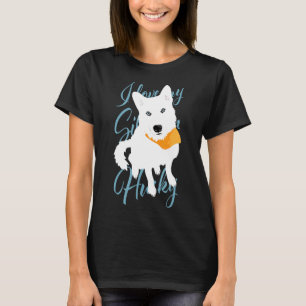 Ik hou van mijn Siberian Husky White sneeuwhond me T-shirt