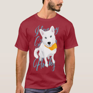 Ik hou van mijn Siberian Husky White sneeuwhond me T-shirt