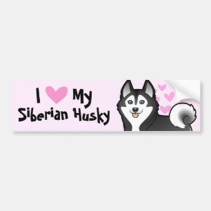 Ik hou van mijn Siberische Husky / Alaskan Malamut Bumpersticker