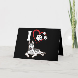 Ik hou van mijn siberische husky hond Home Decor Feestdagen Kaart