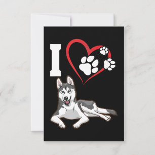Ik hou van mijn siberische husky hond Home Decor RSVP Kaartje