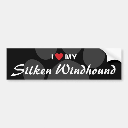 Ik hou van mijn Silken Windhound Bumpersticker (Voorkant)