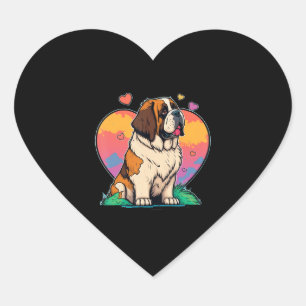 Ik hou van mijn sint-bernard hond hart sticker