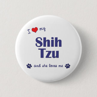 Ik hou van mijn sjiitische zu (Vrouw honden) Ronde Button 5,7 Cm