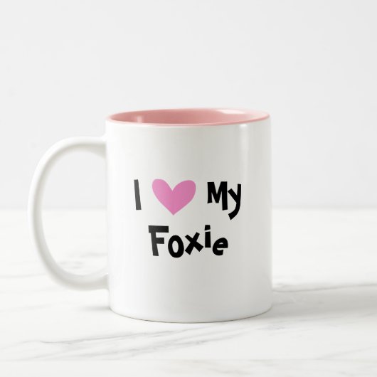 Ik hou van mijn soepele fox terrier tweekleurige koffiemok (Links)