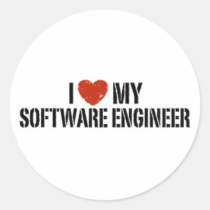 Ik hou van mijn software engineer ronde sticker