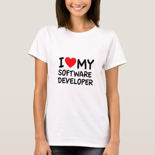 Ik hou van mijn softwareontwikkelaar t-shirt (Voorkant)