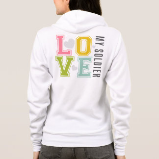 Ik hou van mijn soldaat (kleurrijk) hoodie