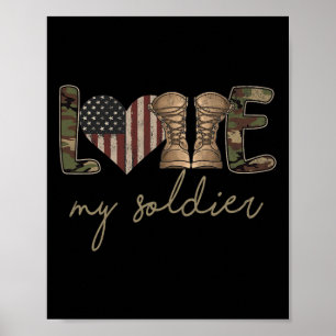 Ik hou van mijn soldaat militair leger vrouw Usa C Poster