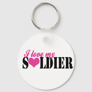 Ik hou van mijn soldaat sleutelhanger