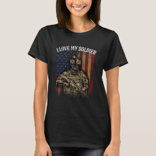 Ik hou van mijn soldatenheld vrijheid trotse milit t-shirt