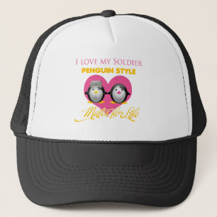 Ik hou van mijn Soldier Penguin stijl Trucker Pet