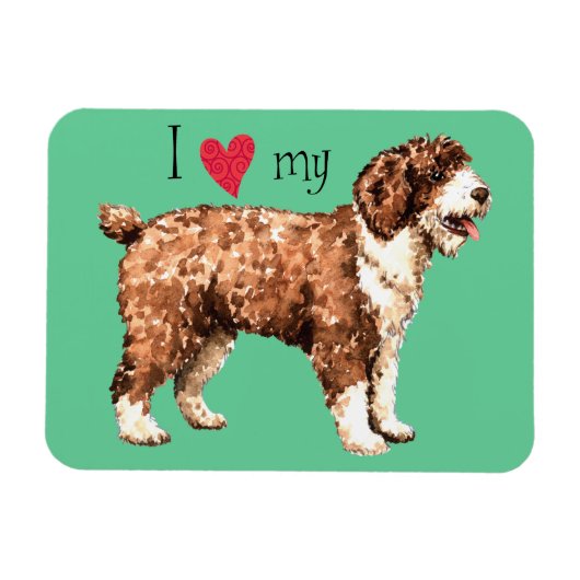 Ik hou van mijn Spaanse waterhond Magneet (Horizontaal)
