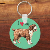 Ik hou van mijn Spaanse waterhond Sleutelhanger (Voorkant)