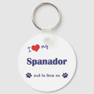 Ik hou van mijn Spanador (Mannelijke hond) Sleutelhanger