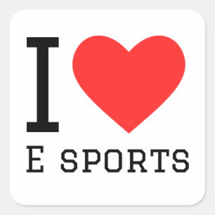 Ik hou van mijn sport vierkante sticker