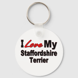 Ik hou van mijn Staffordshire Terrier Sleutelhange Sleutelhanger