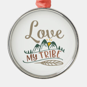 Ik hou van mijn stam. Birthday Tribe Artwork to Sh Metalen Ornament