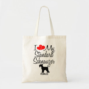 Ik hou van mijn standaard Schnauzer Dog Canvas tas