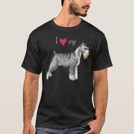 Ik hou van mijn standaard Schnauzer T-shirt (Voorkant)