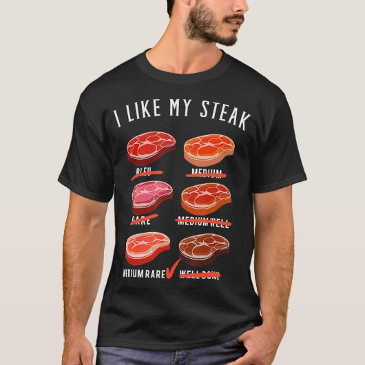 Ik hou van mijn steak-medium-zeldzame t-shirt (Voorkant)