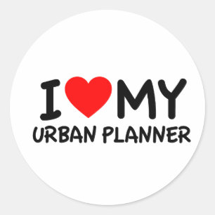 Ik hou van mijn Stedelijke Planner Ronde Sticker