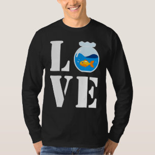 Ik hou van mijn stomme kleine vis in vis met inktv t-shirt
