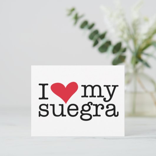 Ik hou van mijn suegra (schoonmoeder) briefkaart (Staand voorkant)