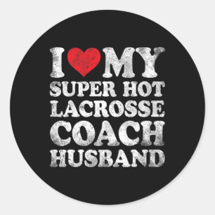 Ik hou van mijn super hete lacrosse coach man vale ronde sticker