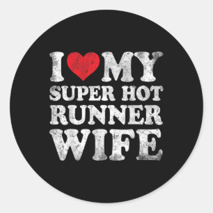 Ik hou van mijn super hot runner vrouw Valentijnsd Ronde Sticker