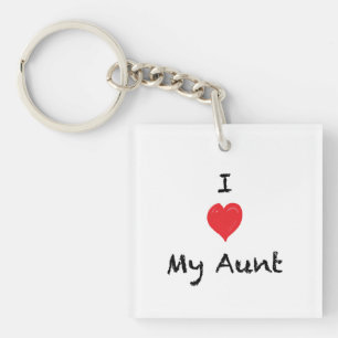 Ik hou van mijn tante Custom 2 Sided Photo Sleutel Sleutelhanger
