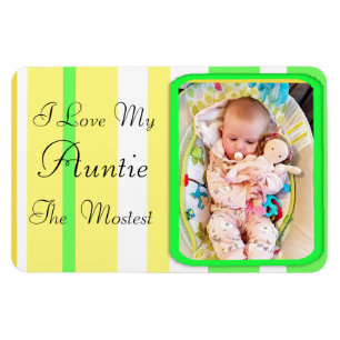 Ik hou van mijn tante Lime Green gepersonaliseerde Magneet