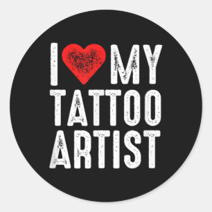 Ik hou van mijn Tattoo artiest Ronde Sticker