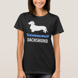 Ik hou van mijn teckel draadhaar teckel t-shirt