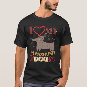 Ik hou van mijn teckel hond t-shirt