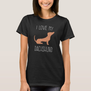 Ik hou van mijn teckel Schattige Wiener Dog T-shirt