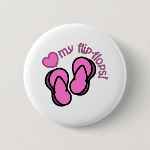 Ik hou van mijn Teenslippers Ronde Button 5,7 Cm
