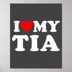 Ik hou van mijn Tia Heart Family Oma Lange Mouwen Poster