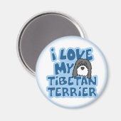 Ik hou van mijn Tibetaanse terriër magneet (Voorkant / Achterkant)