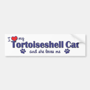 Ik hou van mijn tortoiseshel kat (Vrouw kat) Bumpersticker