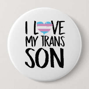 Ik hou van mijn trans zoon ronde button 4,0 cm