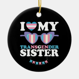 Ik hou van mijn transgender zus familie trans LGBT Keramisch Ornament